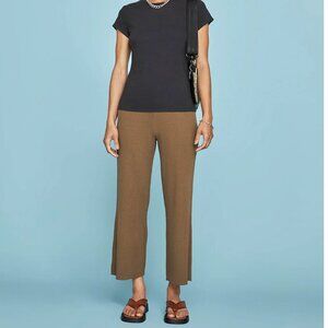 NWT Carbon38 Brown Sweater Flare Pants Sz Small